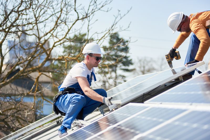 Technicians Installing Solar Panels